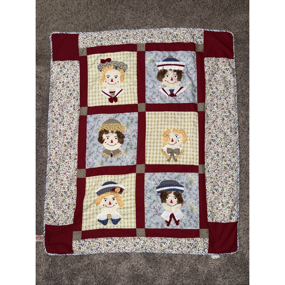 Vtg Boutique Style Raggedy Ann &‎ Andy by Lid'l Dolly's Collectibles Baby Quilt
